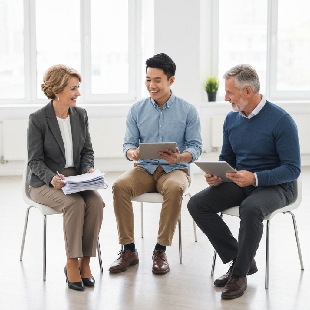 Diverse professionals in modern office